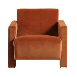 Brompton Sculptural Armchair, Rust Velvet -Daals Shop ACH 2173 RUST VEL WB2