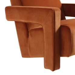 Brompton Sculptural Armchair, Rust Velvet -Daals Shop ACH 2173 RUST VEL detail1