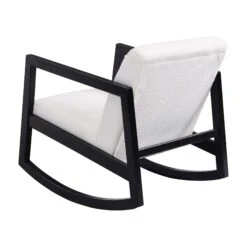 Fyne Ecru Boucle Rocking Armchair, Black Frame -Daals Shop ACH 38 ECRU BLACK WB4