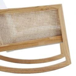 Fyne Ecru Boucle Rocking Armchair With Rattan Armrests -Daals Shop ACH 40 ECRU NAT detail4