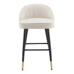 Miyae Set Of 2 Pleated Champagne Beige Velvet Upholstered Counter Stools 17 Miyae Set Of 2 Pleated Champagne Beige Velvet Upholstered Counter Stools -Daals Shop BCH 2148 CHAMP VEL 2P WB2