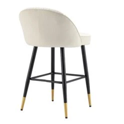 Miyae Set Of 2 Pleated Champagne Beige Velvet Upholstered Counter Stools 19 Miyae Set Of 2 Pleated Champagne Beige Velvet Upholstered Counter Stools -Daals Shop BCH 2148 CHAMP VEL 2P WB6