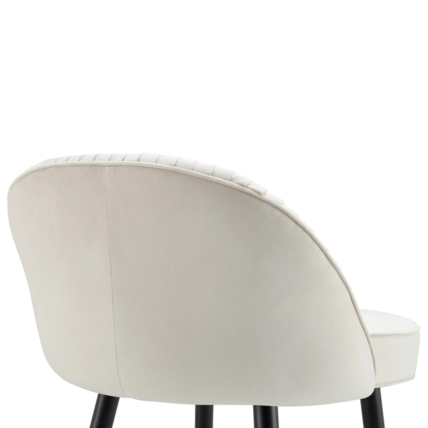 Miyae Set Of 2 Pleated Champagne Beige Velvet Upholstered Counter Stools 10 Miyae Set Of 2 Pleated Champagne Beige Velvet Upholstered Counter Stools - Image 10