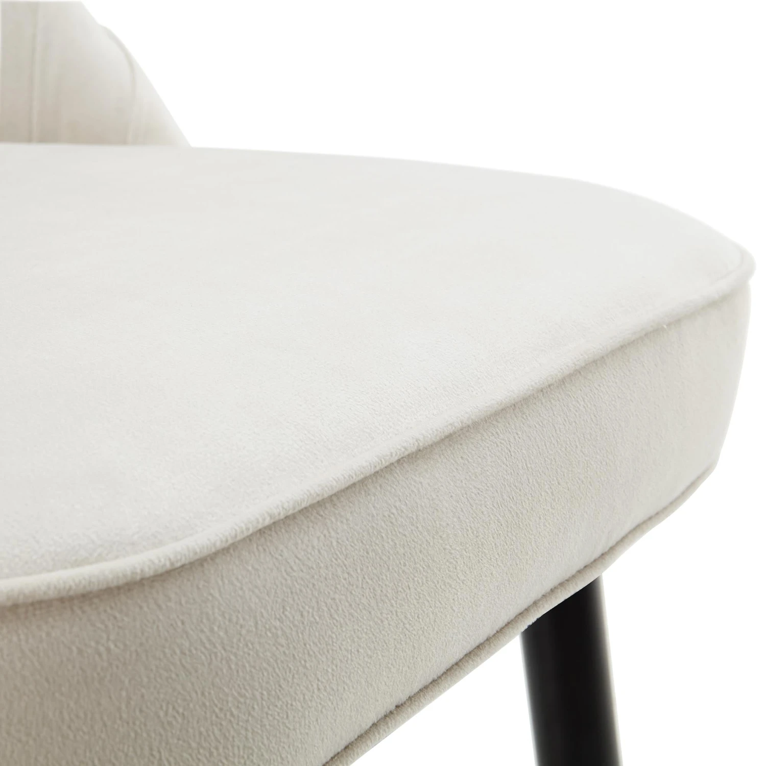 Miyae Set Of 2 Pleated Champagne Beige Velvet Upholstered Counter Stools 12 Miyae Set Of 2 Pleated Champagne Beige Velvet Upholstered Counter Stools - Image 12