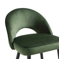 Oakley Set Of 2 Dark Green Velvet Upholstered Counter Stools With Contrast Piping -Daals Shop BCH 2155 DARKGREEN VEL 2P detail1