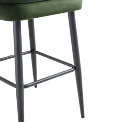 Oakley Set Of 2 Dark Green Velvet Upholstered Counter Stools With Contrast Piping -Daals Shop BCH 2155 DARKGREEN VEL 2P detail3