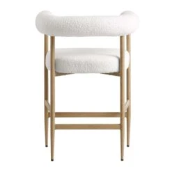 Fulbourn White Boucle Counter Stool With Natural Wood Effect Legs -Daals Shop BCH 2171 WHITE BOUCLE NAT WB5