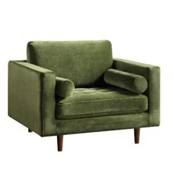 Henrietta Armchair, Moss Green Velvet 18 Henrietta Armchair, Moss Green Velvet -Daals Shop BOSF 9680 FERN VEL 1ST WB1