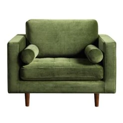 Henrietta Armchair, Moss Green Velvet 19 Henrietta Armchair, Moss Green Velvet -Daals Shop BOSF 9680 FERN VEL 1ST WB2