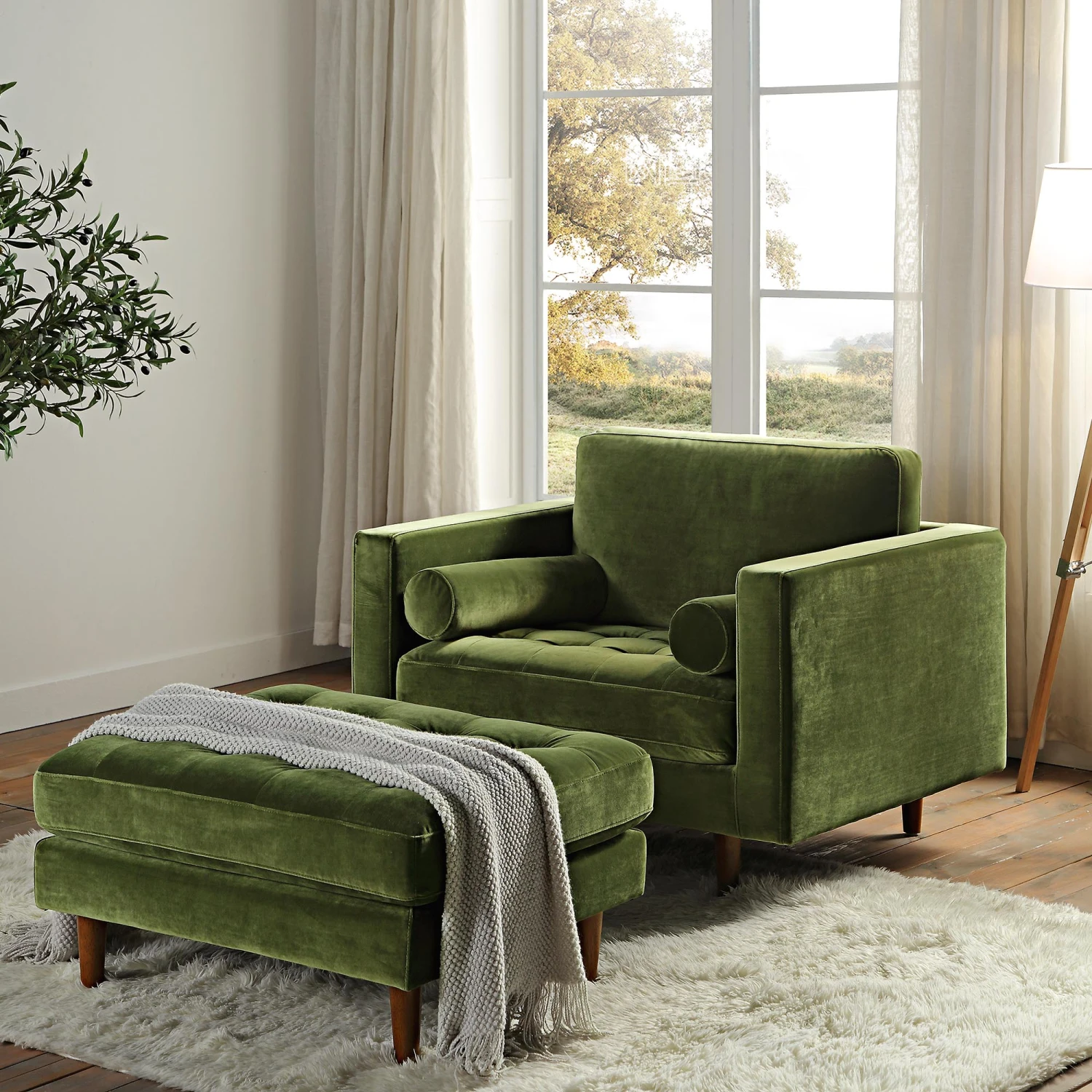 Henrietta Armchair, Moss Green Velvet 3 Henrietta Armchair, Moss Green Velvet - Image 3