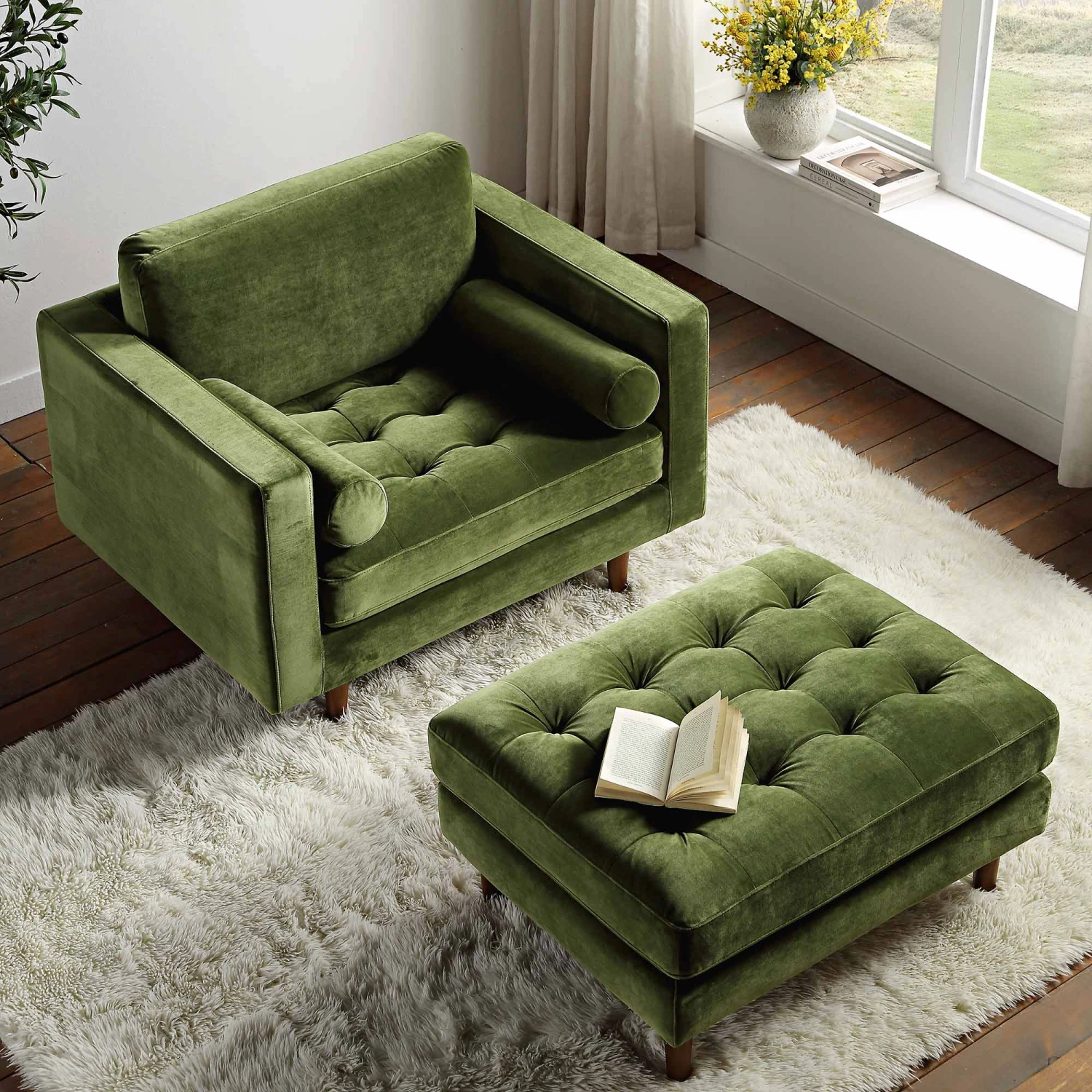 Henrietta Armchair, Moss Green Velvet 14 Henrietta Armchair, Moss Green Velvet - Image 14