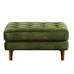 Henrietta Ottoman, Moss Green Velvet -Daals Shop BOSF 9680 FERN VEL STOOL WB1