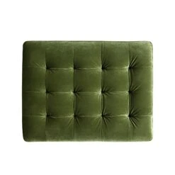 Henrietta Ottoman, Moss Green Velvet -Daals Shop BOSF 9680 FERN VEL STOOL WB4