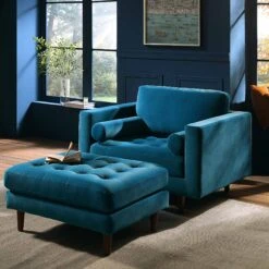 Henrietta Armchair, Teal Velvet 18 Henrietta Armchair, Teal Velvet -Daals Shop BOSF 9680 TEAL VEL 1ST scene3