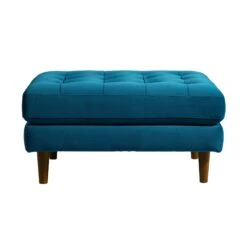 Henrietta Ottoman, Teal Velvet -Daals Shop BOSF 9680 TEAL VEL STOOL WB1