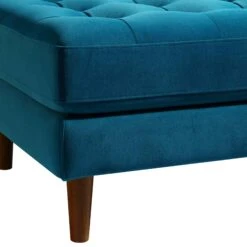 Henrietta Ottoman, Teal Velvet -Daals Shop BOSF 9680 TEAL VEL STOOL detail1