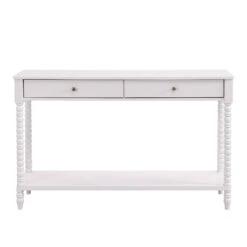 Aldwinke Beige Bobbin 2 Drawer Large Console Table -Daals Shop BSD 098 BEIGE WB1