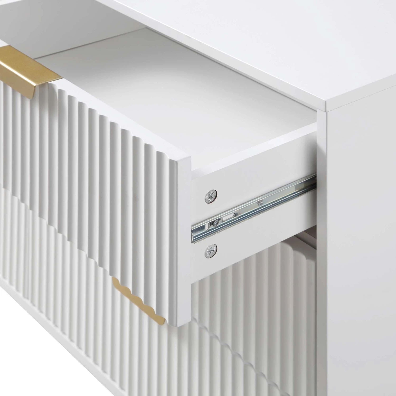 Richmond Ridged Wide Chest Of 6 Drawers, Matte White 10 Richmond Ridged Wide Chest Of 6 Drawers, Matte White - Image 10