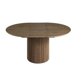 Maru Round 4-6 Seater Extending Oak Pedestal Dining Table, Silver Oak 20 Maru Round 4-6 Seater Extending Oak Pedestal Dining Table, Silver Oak -Daals Shop BSD 135 SILK WB2