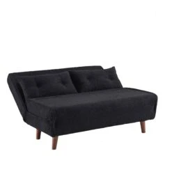 Algo Sofabed With Cushions In Charcoal Teddy Fabric 2 Seater 23 Algo Sofabed With Cushions In Charcoal Teddy Fabric 2 Seater -Daals Shop D021B CHARCOAL TEDDY WB4