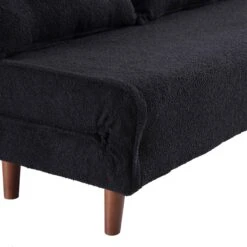 Algo Sofabed With Cushions In Charcoal Teddy Fabric 2 Seater 29 Algo Sofabed With Cushions In Charcoal Teddy Fabric 2 Seater -Daals Shop D021B CHARCOAL TEDDY detail2