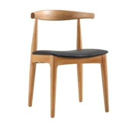 Arley Set Of 2 Beech Wood Dining Chairs, Natural And Black -Daals Shop DCH 007 NAT BLACKPU 2P WB2