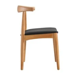Arley Set Of 2 Beech Wood Dining Chairs, Natural And Black -Daals Shop DCH 007 NAT BLACKPU 2P WB4