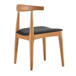 Arley Set Of 2 Beech Wood Dining Chairs, Natural And Black -Daals Shop DCH 007 NAT BLACKPU 2P WB5