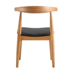 Arley Set Of 2 Beech Wood Dining Chairs, Natural And Black -Daals Shop DCH 007 NAT BLACKPU 2P WB6