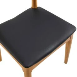 Arley Set Of 2 Beech Wood Dining Chairs, Natural And Black -Daals Shop DCH 007 NAT BLACKPU 2P detail2