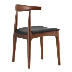 Arley Set Of 2 Beech Wood Dining Chairs, Walnut And Black -Daals Shop DCH 007 WALNUT BLACKPU 2P WB5