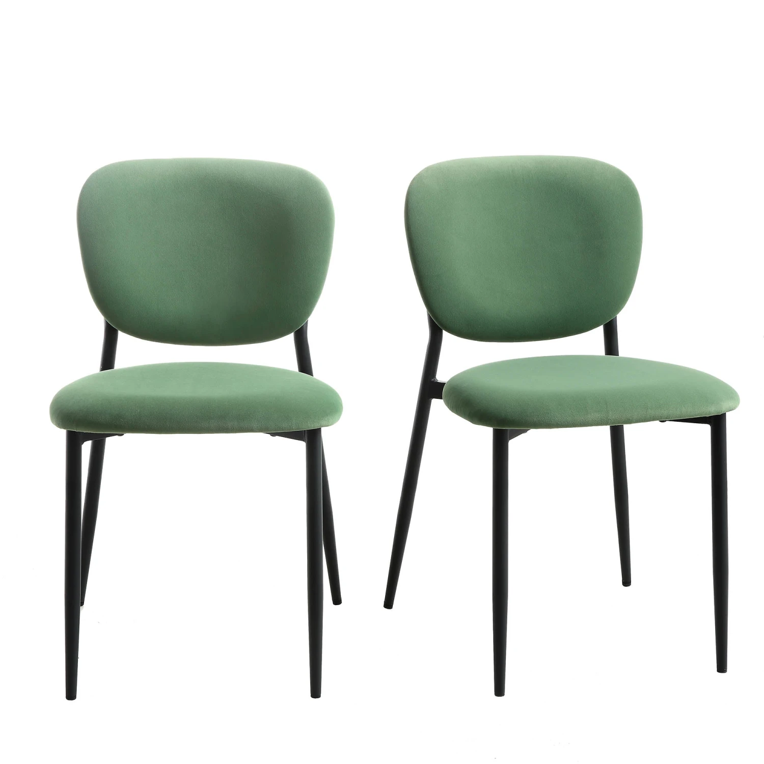 Kelmarsh Set Of 2 Grass Green Velvet Upholstered Dining Chairs 2 Kelmarsh Set Of 2 Grass Green Velvet Upholstered Dining Chairs - Image 2
