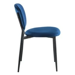 Kelmarsh Set Of 2 Navy Blue Velvet Upholstered Dining Chairs -Daals Shop DCH 2128 NAVY VEL 2P WB4
