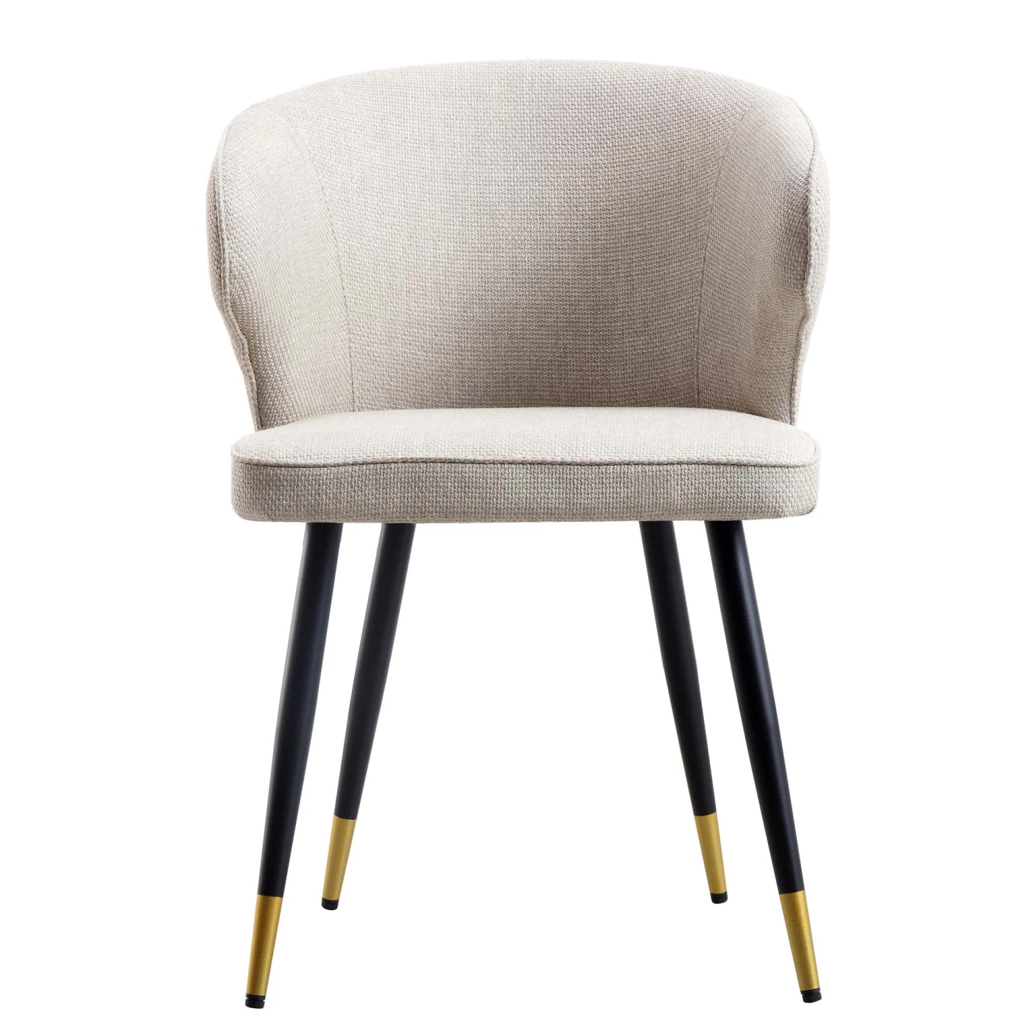 Langham Set Of 2 Oatmeal Woven Fabric Carver Dining Chairs With Fluted Back 5 Langham Set Of 2 Oatmeal Woven Fabric Carver Dining Chairs With Fluted Back - Image 5