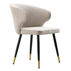 Langham Set Of 2 Oatmeal Woven Fabric Carver Dining Chairs With Fluted Back 19 Langham Set Of 2 Oatmeal Woven Fabric Carver Dining Chairs With Fluted Back -Daals Shop DCH 2143 TAUPE WOV 2P WB4