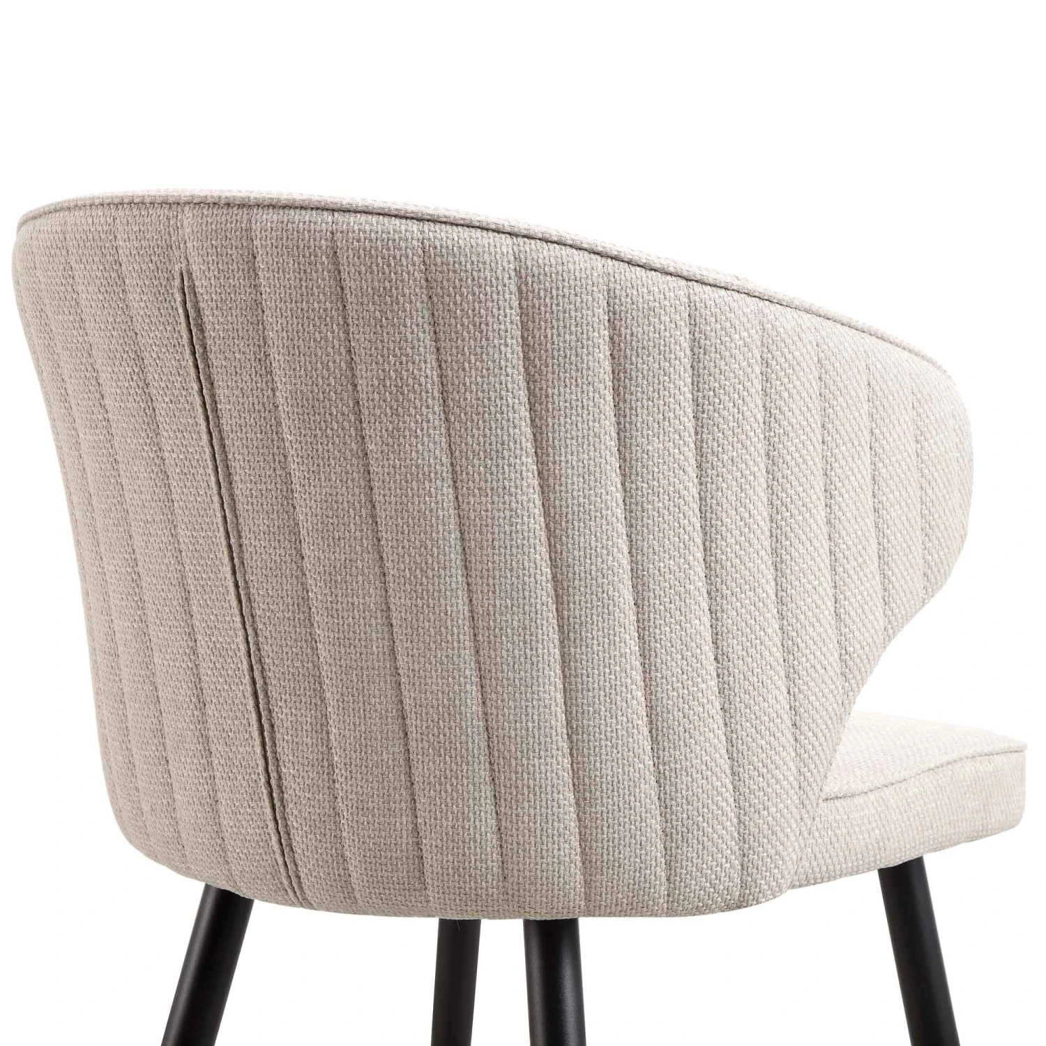 Langham Set Of 2 Oatmeal Woven Fabric Carver Dining Chairs With Fluted Back 11 Langham Set Of 2 Oatmeal Woven Fabric Carver Dining Chairs With Fluted Back - Image 11
