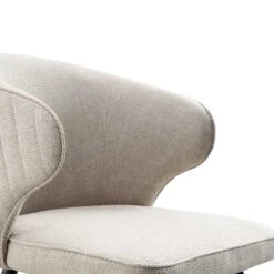 Langham Set Of 2 Oatmeal Woven Fabric Carver Dining Chairs With Fluted Back 25 Langham Set Of 2 Oatmeal Woven Fabric Carver Dining Chairs With Fluted Back -Daals Shop DCH 2143 TAUPE WOV 2P detail2