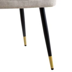 Langham Set Of 2 Oatmeal Woven Fabric Carver Dining Chairs With Fluted Back 23 Langham Set Of 2 Oatmeal Woven Fabric Carver Dining Chairs With Fluted Back -Daals Shop DCH 2143 TAUPE WOV 2P detail4