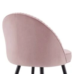 Miyae Set Of 2 Pleated Pale Pink Velvet Upholstered Dining Chairs -Daals Shop DCH 2144 PINK VEL 2P detail2