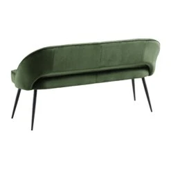 Oakley Dark Green Velvet Upholstered 3 Seater Dining Bench With Contrast Piping -Daals Shop DCH 2147 DARKGREEN VEL WB5