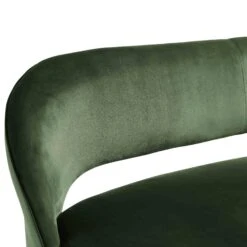 Oakley Dark Green Velvet Upholstered 3 Seater Dining Bench With Contrast Piping -Daals Shop DCH 2147 DARKGREEN VEL detail1