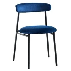 Donna Set Of 2 Navy Blue Velvet Dining Chairs -Daals Shop DCH 2149 NAVY VEL 2P WB3