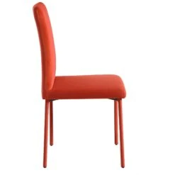 Fernie Set Of 2 Ochre Burnt Orange Velvet Dining Chairs With Upholstered Legs -Daals Shop DCH 2151 OCHRE VEL 2P WB4