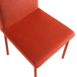 Fernie Set Of 2 Ochre Burnt Orange Velvet Dining Chairs With Upholstered Legs -Daals Shop DCH 2151 OCHRE VEL 2P detail2