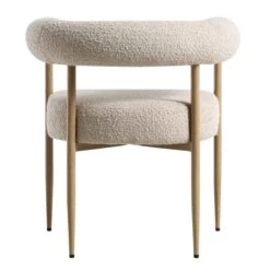 Fulbourn Taupe Boucle Dining Chair With Natural Wood Effect Legs -Daals Shop DCH 2162 TAUPE BOUCLE NAT WB5