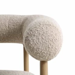 Fulbourn Taupe Boucle Dining Chair With Natural Wood Effect Legs -Daals Shop DCH 2162 TAUPE BOUCLE NAT detail3