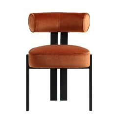 Ophelia Rust Velvet Dining Chair -Daals Shop DCH 2187 RUST VEL WB1