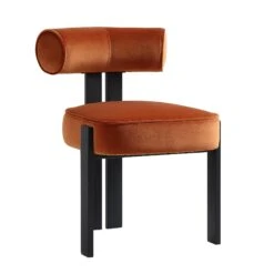 Ophelia Rust Velvet Dining Chair -Daals Shop DCH 2187 RUST VEL WB2