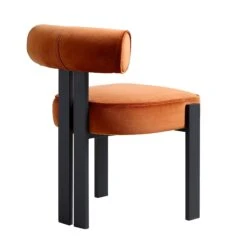 Ophelia Rust Velvet Dining Chair -Daals Shop DCH 2187 RUST VEL WB5
