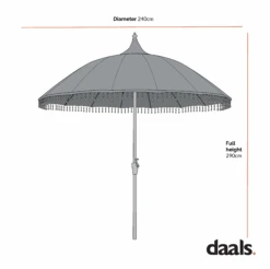 Hacienda 2.4M Sage Green Beaded Carousel Garden Parasol With Fringe Tassels And Aluminium Tilt 13 Hacienda 2.4M Sage Green Beaded Carousel Garden Parasol With Fringe Tassels And Aluminium Tilt -Daals Shop Dimensional Drawings APR 2023 HACIENDAPARASOL 61d495cf c642 466b 9a04 d14ebad83f01